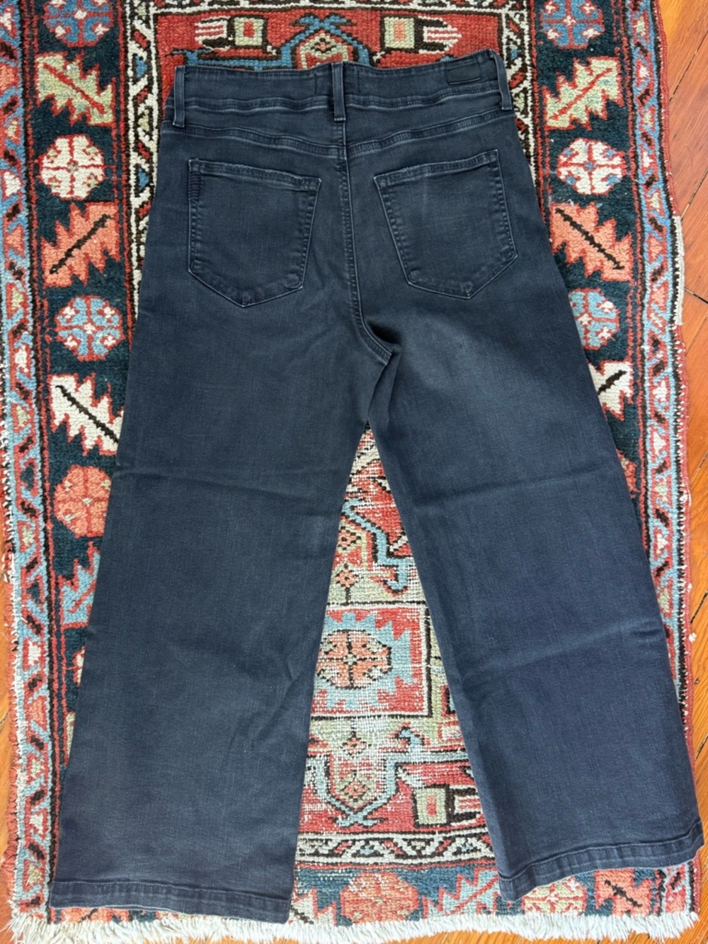 PAIGE Anessa Wide Leg Cropped High-Rise Jeans in Black Wash - Picture 3 of 7